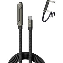 Mey İthalat 240W Hasır Kablo 1.5metre Type-C Type-C Şarj Kablosu Tip C Telefon Stand Tutucu Katlanabilir Telefon Tutucu Örgülü Macbook Tablet Hızlı Şarj 240 W