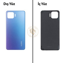 Arsking Oppo Kapak Reno 4 Lite Mavi Arka Kapak Arka Cam Batarya Kapağı Lazer Kesim Kapak Pil Kapağı Back Cover