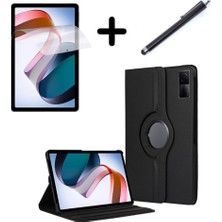 Mey İthalat Xiaomi Redmi Pad Se 11INÇ ile Uyumlu Kılıf Dönen Tablet Kilifi Ekran Koruyucu+Kalem Siyah