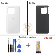 Arsking One Plus Vida Seti + Yapıştırıcı One Plus 10 Pro Beyaz Yapıştırıcı B-7000 Yapıştırıcı Vida Seti Arka Kapak Arka Cam Batarya Kapağı Lazer Kesim Kapak Pil Kapağı Back Cover