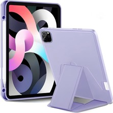 Mey İthalat Babilden iPad Tablet Ile Uyumlu Kılıf Lüks Kadife Iç Kaplamalı Suni Deri Mıknatıslı Standlı Tablet Arka Kapak (Lila, iPad Pro 4.nesil 11 Inch)