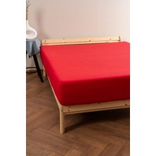 Mey İthalat Soley 100X200 Fitted Premium Penye Çarşaf, Kırmızı
