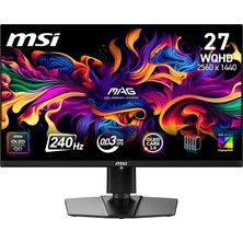 Mey İthalat Msı 26.5 Mag 271QP Qd-Oled X24, Gaming Monitör, Wqhd, 16:9 Flat, Qd-Oled, 240HZ, 0.03MS (Gtg), Adaptive-Sync