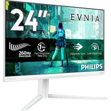 Mey İthalat Philips Evnia 24M2N3201P 23,8" 260Hz 0,3ms Gsync Hdr Fast IPS Yükseklik Ayarlı Pivot Beyaz Gaming Monitör