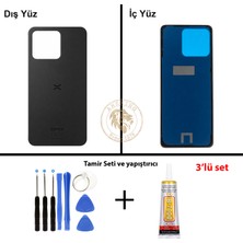 Arsking Omix Vida Seti + Yapıştırıcı Omix X7 Siyah Yapıştırıcı B-7000 Yapıştırıcı Vida Seti Arka Kapak Arka Cam Batarya Kapağı Lazer Kesim Kapak Pil Kapağı Back Cover