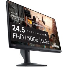 Mey İthalat Alienware AW2524HF Oyun Monitörü - 24,5" (1920X1080) 500Hz (Overclock) 0,5ms Ekran, Yükseklik/eğme/döndürme/pivot Ayarlanabilirliği, 3 Yıl Gelişmiş Değişim - Siyah