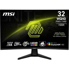 Mey İthalat Msı Mag 32CQ6F 31,5" 180Hz 0,5ms Rapid Va Adaptive-Sync Wqhd Gaming (Oyuncu) Monitör
