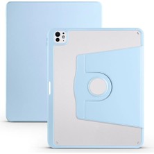 Mey İthalat Zore Apple ile Uyumlu iPad Pro 13 2024 Kılıf Zore Termik Kalem Bölmeli Dönebilen Standlı Kılıf Mavi