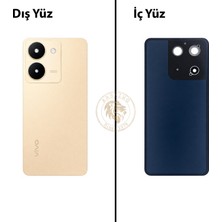 Arsking Vivo V29 Lite Gold Arka Kapak Arka Cam Batarya Kapağı Lazer Kesim Kapak Pil Kapağı Back Cover