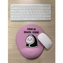 Mey İthalat Dobarlan Bıragma Gendini Baskılı Bilek Destekli Oval Mouse Pad (Lila)
