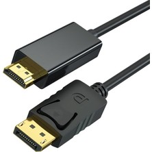 Mey İthalat Coverzone Displayport To Hdtv Kablo 1.8 Metre 4K Ultra Hd Görüntü Aktarım Kablosu Altın Uçlu Yüksek Hızlı Video Ses Iletimi Monitör Tv Projektör Pc Laptop Uyumlu Dp To HDMI | ZR798