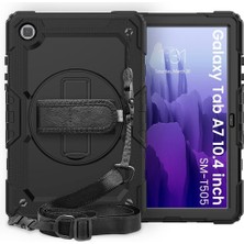 Mey İthalat Samsung Galaxy Tab A7 10.4 T500 T505 T507 ile Uyumlu Kılıf Defender Askılı Pars Case Siyah