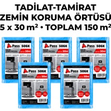 Pass Tamirat-Tadilat ve Zemin Koruma Örtüsü 4 × 7,5 Metre 5’li Set – Toplam 150 m²