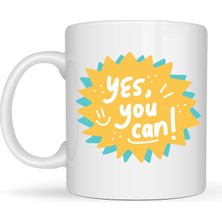 Bezos Yes You Can Motivasyon Kupası Model 131 , Pozitif Mesajlı Porselen Kupa , Ilham Veren Tasarım , Ofis & Hediye Kupası