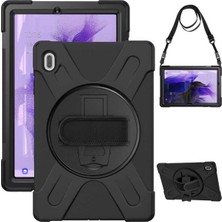 Mey İthalat Constraın - Samsung Galaxy Tab S7 Fe Lte T737-T736-T733-T730 ile Uyumlu Tank Kılıf Omuz Askılı Standlı Kapak