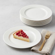 Tezyinat Wood Elif Porselen 6'lı Pasta Tabağı Seti