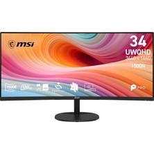 Mey İthalat Msı 34" Pro MP341CQ E12, Kurumsal Monitör, Uwqhd, 21:9, Curve, 1500R Va, 120Hz, 1ms (Mprt), Adaptive-Sync