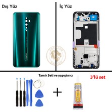 Arsking Oppo Kasa Reno Z2 Kasa Yeşil Reno Z2 Kasa Yeşil Yapıştırıcı B-7000 Yapıştırıcı Vida Seti Arka Kapak Arka Cam Batarya Kapağı Lazer Kesim Kapak Pil Kapağı Back Cover