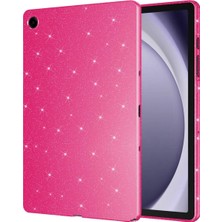 Mey İthalat Constraın - Galaxy Tab S9 Fe Simli Parlak Görünümlü ile Uyumlu Mrsa Tablet Koton Kılıf-Pembe Koyu