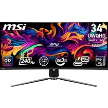 Mey İthalat Msı 34 Mpg 341CQPX Qd-Oled 3440X1440 (Uwqhd) 21:9 Curve 1800R Qd-Oled 240HZ 0.03MS Adaptıve-Sync Gamıng Monıtor