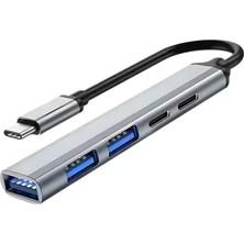 Mey İthalat Coofbe Akım Korumalı 5in1 Type-C To USB Çevirici Çoğaltıcı Usb3.0 Usb2.0 2xpd Hub Type-C Çoğaltıcı