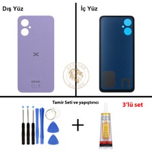 Arsking Omix Vida Seti + Yapıştırıcı Omix X3 Mor Yapıştırıcı B-7000 Yapıştırıcı Vida Seti Arka Kapak Arka Cam Batarya Kapağı Lazer Kesim Kapak Pil Kapağı Back Cover
