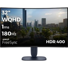 Mey İthalat Dell AW3225DM 32 2560X1440 Wqhd 180Hz 1ms HDMI Dp Hdr 400 Freesync Curved Gaming Monitör