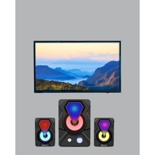 Bezos USB Bağlantılı Rgb 2.1 Hoparlör Seti Derin Bas ve Renkli Işık