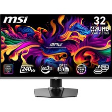 Mey İthalat Msı 31.5 Mpg 322URX Qd-Oled, Gaming Monitör, Uhd, 16:9 Flat, Qd-Oled, 240HZ, 0.03MS, G-Sync Compatible