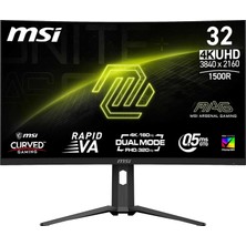 Mey İthalat Msı 32" Mag 321CUPDF Gaming Monitör, Wqhd, Curve 1500R, Rapid Va, 160Hz, 0.5ms (Gtg), Freesync Premium