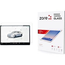 Mey İthalat Undeplus Tesla Model Y Yeni Seri 2in1 Temperli Cam Araç Multimedya Ekran Koruyucu Şeffaf
