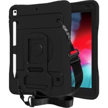 Mey İthalat Constraın - iPad ile Uyumlu 10.2 (8.nesil) Asma Yeni Nesil Kalem Bölmeli Defender Tablet Silikon - Siyah