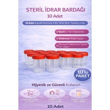 Bezos Steril Idrar Kabı Kapasiteli Numune Toplama Kabı 10 Adet