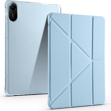 Mey İthalat Zore Xiaomi ile Uyumlu Redmi Pad 2 Kılıf Zore Tri Folding Kalem Bölmeli Standlı Kılıf Mavi