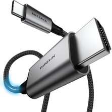Mey İthalat USB C HDMI Kablo (8K@60Hz,4K@240Hz,2K@360Hz) Hdr Hdcp Type C To HDMI 2.1 [thunderbolt 5/4/3, Dex Mode Uyumlu], iPhone 15/16/17 Pro, MacBook iPad Pro/air, Samsung S26 ile Uyumlu (2 Metre)