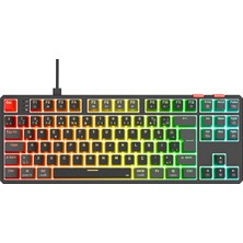 Mey İthalat Rampage Yoru Tkl Siyah/gri Type-C Bağlantılı Outemu Red Swich Q Mekanik Gaming Oyuncu Klavye Rgb
