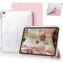 Mey İthalat Undeplus iPad 11.nesil A16 11INÇ/10.NESIL 10.9inç ile Uyumlu Kılıf Mika Trifolding Şeffaf Kalem Bölmeli