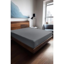 Mey İthalat Soley Plane 200X200 Ranforce Fited Çarşaf, Gri
