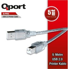 Mey İthalat Qport Q-Pr5 USB 2.0 Yazıcı Kablosu 5 Metre
