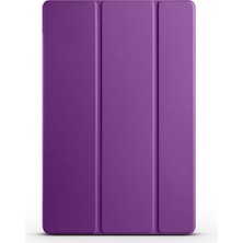 Mey İthalat Babilden Samsung Tablet ile Uyumlu Tablet Kılıfı Smart Cover Uyku Modlu Standlı Arkası Sert Şeffaf Kapak (Mor, Galaxy Tab S9 / Tab S9 Fe 11 Inch)