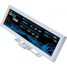 Mey İthalat Lian Li Pc Için 8,8 Inç Evrensel Ekran - Herhangi Bir Bilgisayar Kurulumu Için Ayarlanabilir Montaj - Özelleştirilebilir Argb Çerçevesi - Pc Sıcaklık Ekran Paneli - LCD Ekran Disply - Mini Monitör