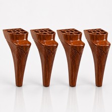 Nzb Ahşap Renk Mobilya Ayağı 19 cm (4 Adet) Koltuk Kanepe Baza Sehpa Tv Ünitesi Modern Dekoratif Ayak