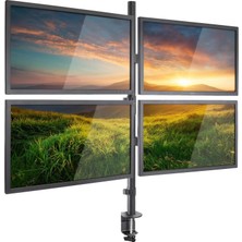 Mey İthalat Ergoflex EF54 Steel Design 2-8 kg Quad Ekran Asansörlü 13-27INCH Monitör Standı, Siyah