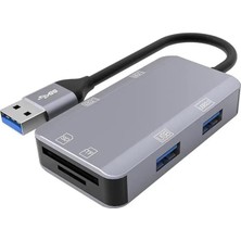 Mey İthalat Apera MT88 6in1 USB 3.1 Çoklayıcı Sd Micro Sd Kart Okuyucu Metal Kasa
