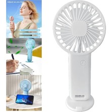 Mey İthalat Mini Fan,telefon Tutucu,portatif El Vantilatörü Pembe 9,3X19CM (Beyaz)