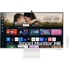 Mey İthalat Samsung M8 LS32DM801UUXUF, 32" Inç, Uhd, 3840 x 2160, 4k, 4ms 60Hz, HDR10, Akıllı Monitör