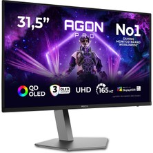 Mey İthalat Agon Pro AG326UD 31.5" 165Hz 0.03MS HDMI Dp Adaptivesync Pivot Hdr 400 Rgb UHD Qd-Oled Monitör