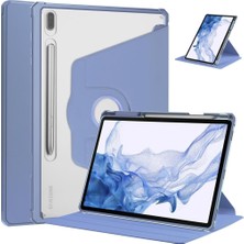 Mey İthalat Samsung Galaxy Tab S7 Fe Lte T737 T736 T733 T730 ile Uyumlu Kılıf Termik Kalem Bölmeli Dönebilen Standlı Case Lavendery Gray