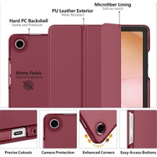 Mey İthalat Undeplus Samsung Galaxy Tab A9 Plus 11INÇ X210 X215 X216 ile Uyumlu Kılıf Pu Deri Smart Standlı Case Mürdüm