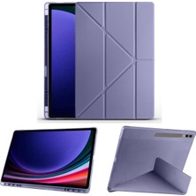 Mey İthalat Constraın - Samsung Galaxy Tab S9 Ultra 14.6 Inç SM-X910 ile Uyumlu Kılıf Kalem Bölmeli Origami Standlı Akıllı Kapak - Mor